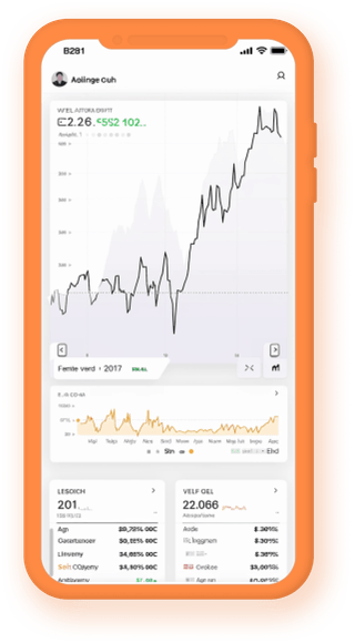 Krypto-Portfolio-App mit Echtzeitdaten auf dem Smartphone